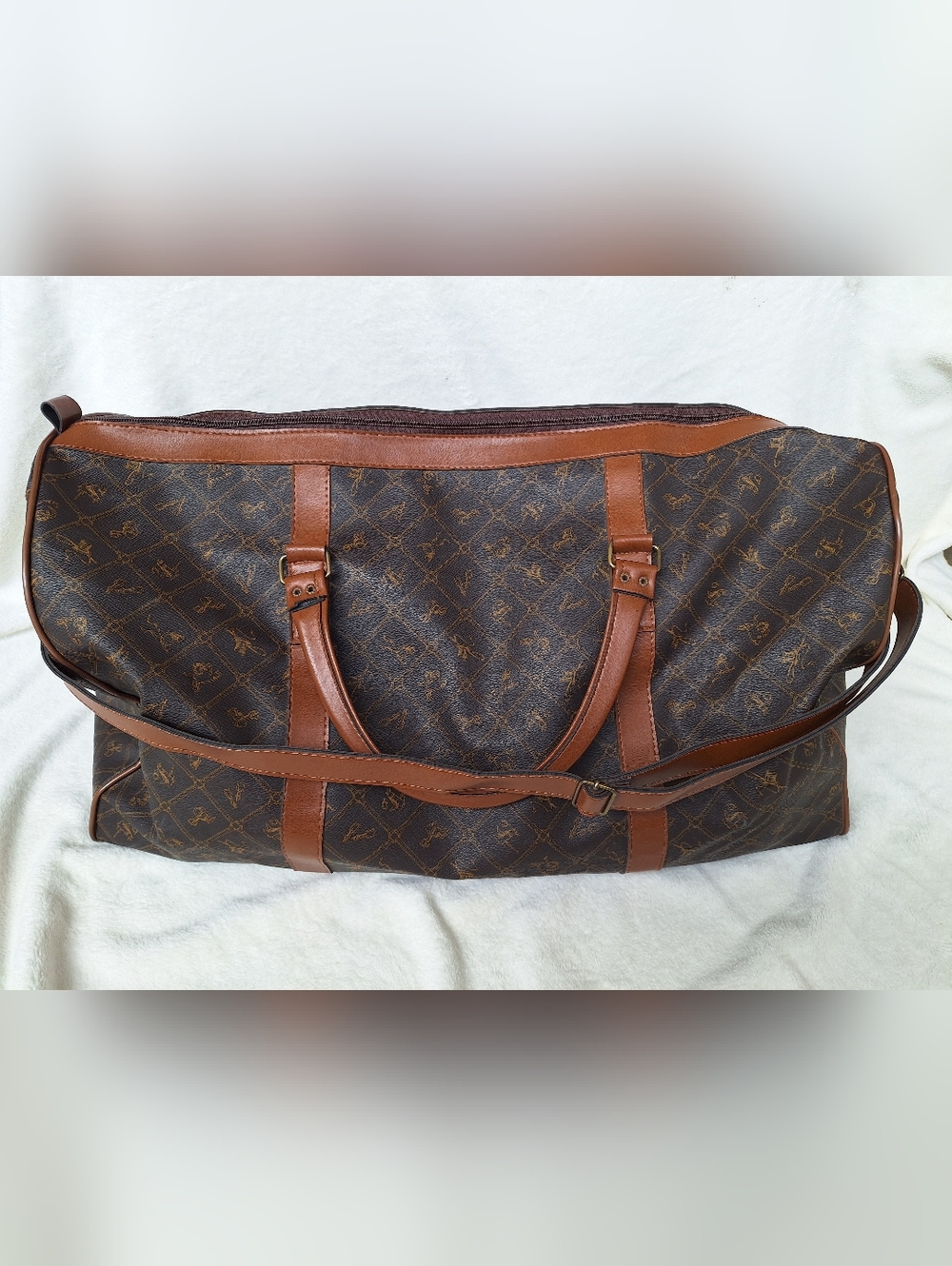 Giulia Pieralli Vintage Monogram Duffle Bag 🤎 Brown Travel Weekender XL